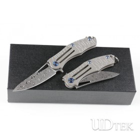 Small and exquisite Sweden powder damascus steel pocket knife UD405307